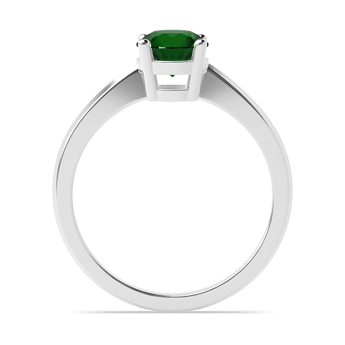 Round Tapered shoulder basket Emerald Engagement Rings
