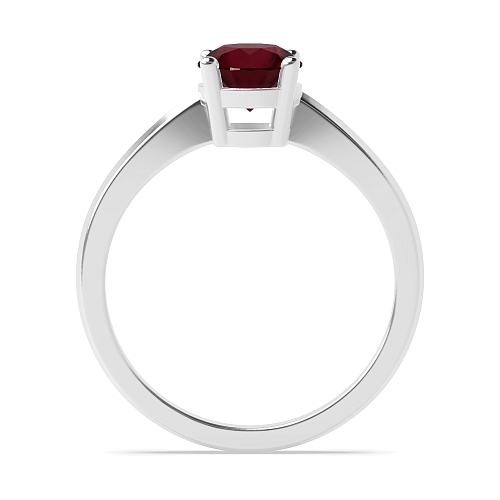 Round Tapered shoulder basket Ruby Engagement Rings