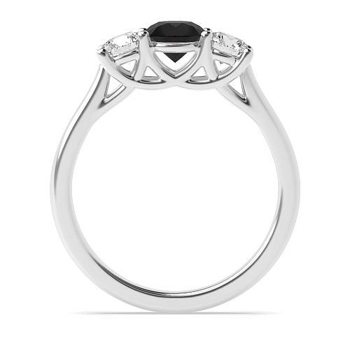 Round Crossover claws Black Diamond Engagement Rings