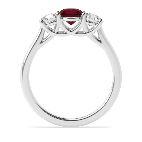 Round Crossover claws Ruby Engagement Rings