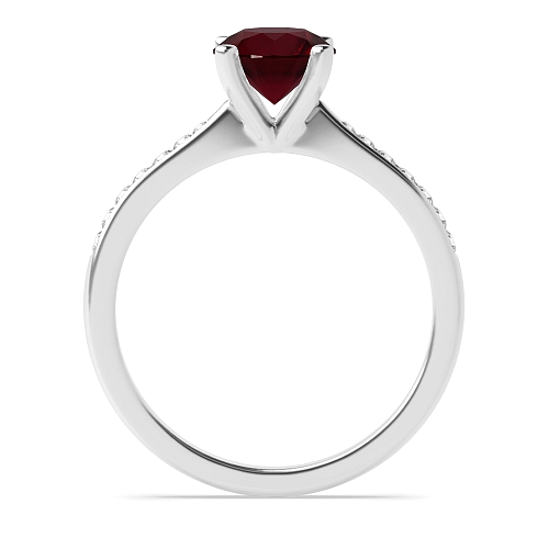 4 Prong Round Open tapered shoulder Ruby Engagement Rings