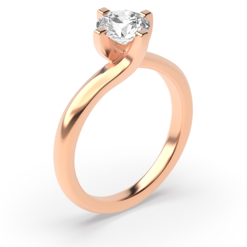 Twist Claw Setting Solitaire Diamond Engagement Rings 