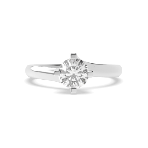 Twist Claw Setting Solitaire Lab Grown Diamond Engagement Rings 