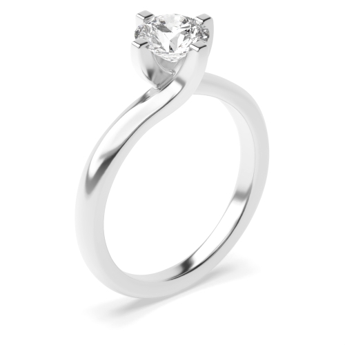 4 Prong Round twist claw setting Solitaire Engagement Ring