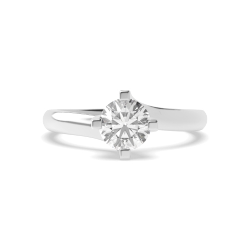 4 Prong Round twist claw setting Lab Grown Diamond Solitaire Engagement Ring