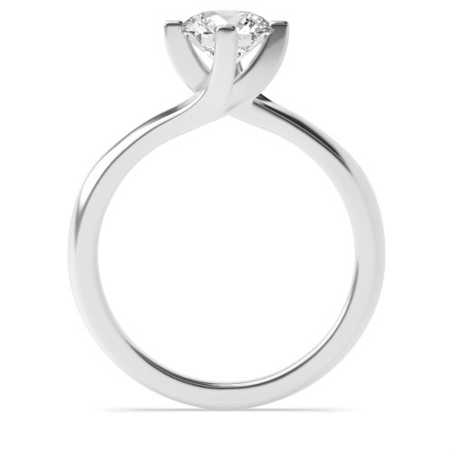 4 Prong Round twist claw setting Solitaire Engagement Ring