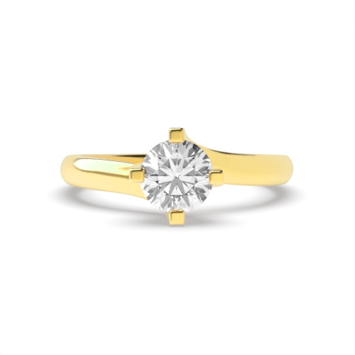 4 Prong Round Yellow Gold Solitaire Engagement Ring