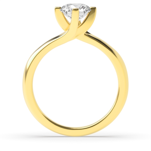 4 Prong Round Yellow Gold Solitaire Engagement Ring