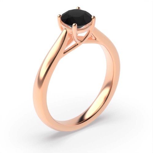 4 Prong Round Rose Gold Crossover claws gallery Lab Grown Diamond Engagement Rings