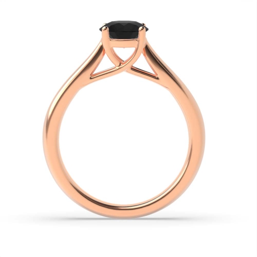 4 Prong Round Rose Gold Crossover claws gallery Lab Grown Diamond Engagement Rings