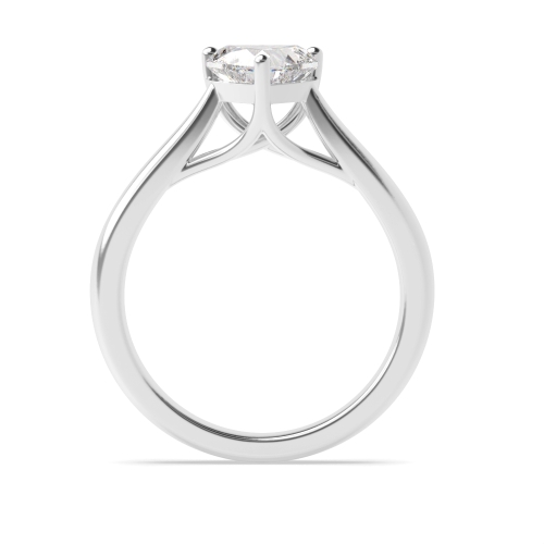 Prong Heart Cross over Claws Gallery Solitaire Engagement Ring