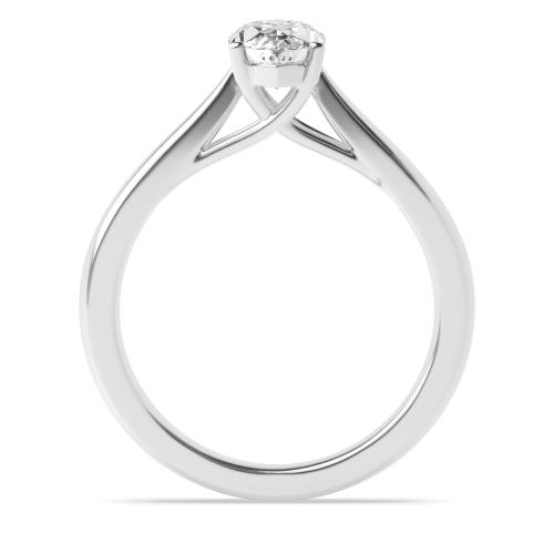 4 Prong Marquise Cross over Claws Gallery Solitaire Engagement Ring
