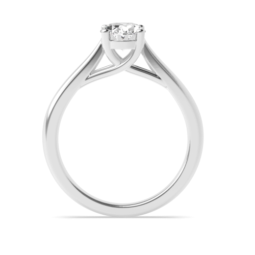 4 Prong Oval Cross over Claws Gallery Solitaire Engagement Ring