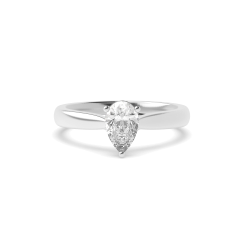 Prong Pear Cross over Claws Gallery Solitaire Engagement Ring