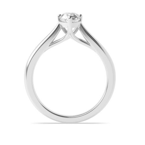 Prong Pear Cross over Claws Gallery Solitaire Engagement Ring