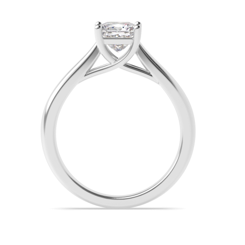 4 Prong Princess Cross over Claws Gallery Solitaire Engagement Ring