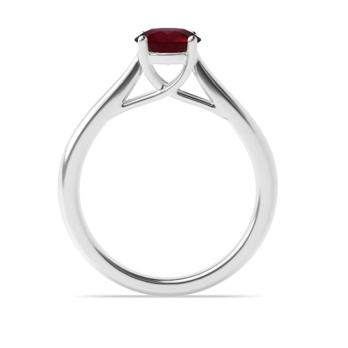 4 Prong Cross over Claws Gallery Ruby Solitaire Engagement Ring