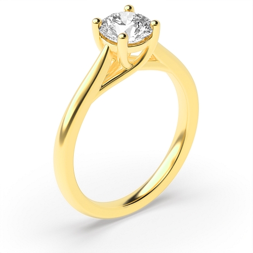 Yellow Gold Crossover claws gallary Engagement Rings