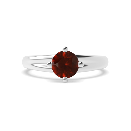 4 Prong Round Wide shoulder Garnet Engagement Rings