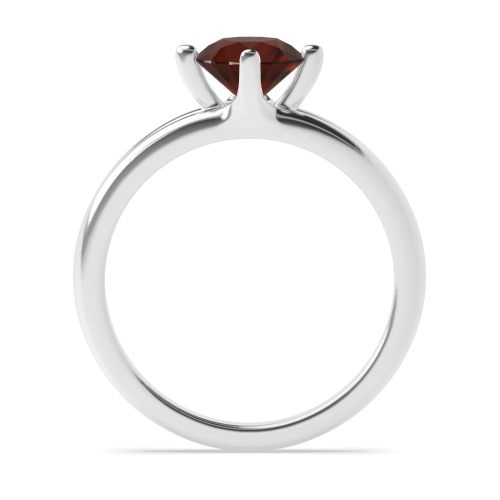 4 Prong Round Wide shoulder Garnet Engagement Rings