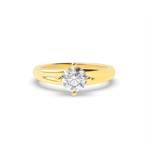 4 Prong Round Yellow Gold Solitaire Engagement Ring