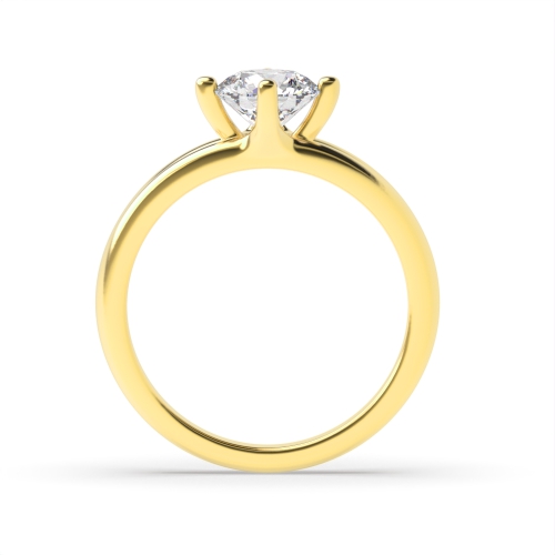 4 Prong Round Yellow Gold Solitaire Engagement Ring