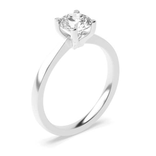 Simple Engagement Rings in Rose / White Gold & Platinum Solitaire Diamond Ring