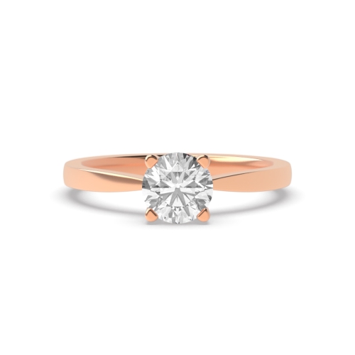 4 Prong Round Rose Gold Delicate tapering Engagement Rings