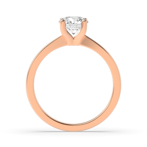 4 Prong Round Rose Gold Delicate tapering Engagement Rings