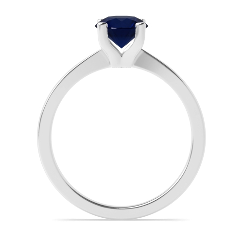 4 Prong Round Delicate tapering Blue Sapphire Engagement Rings