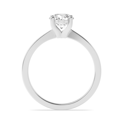 4 Prong Round Silver Delicate tapering Engagement Rings