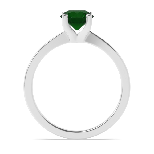 4 Prong Round Delicate tapering Emerald Engagement Rings