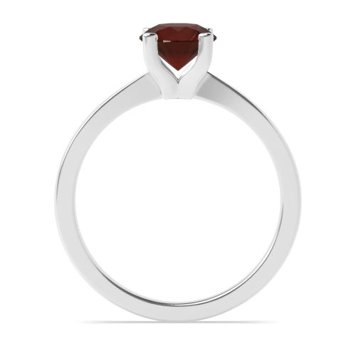 4 Prong Round Delicate tapering Garnet Engagement Rings