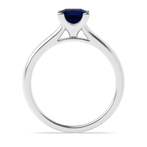 4 Prong Princess Corner claws high set Blue Sapphire Engagement Rings