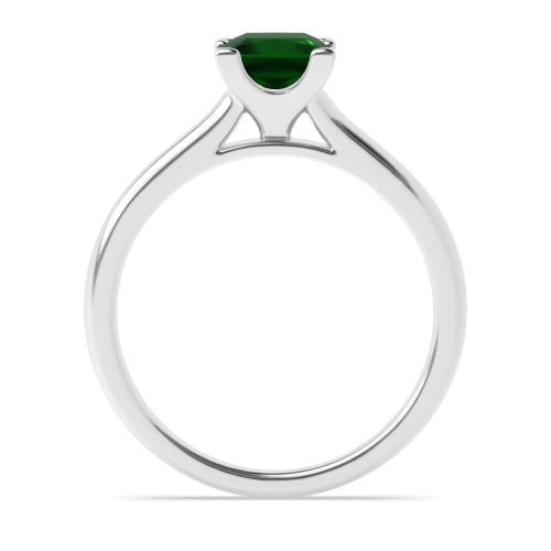 4 Prong Princess Corner claws high set Emerald Engagement Rings