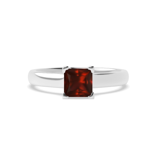 4 Prong Princess Corner claws high set Garnet Engagement Rings
