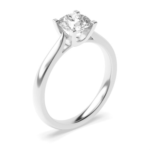Simple Elegant Engagement Rings 4 Prong Solitaire Lab Grown Diamond Ring for Women