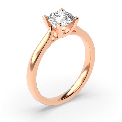 4 Prong Round Rose Gold Square claw Engagement Rings
