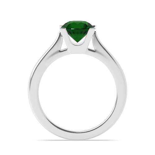 4 Prong Round Square claw Emerald Engagement Rings