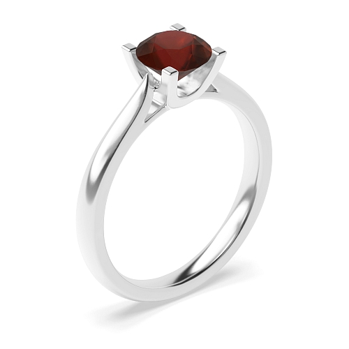 4 Prong Round Square claw Garnet Engagement Rings