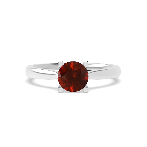 4 Prong Round Square claw Garnet Engagement Rings