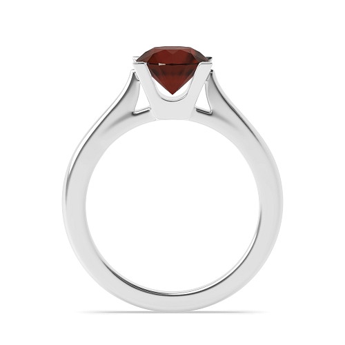 4 Prong Round Square claw Garnet Engagement Rings