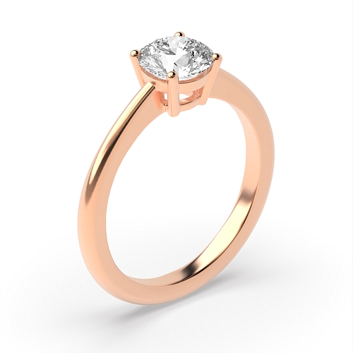 Round Rose Gold Basket set delicate Engagement Rings