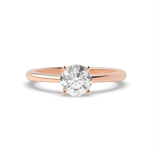 Round Rose Gold Basket set delicate Engagement Rings