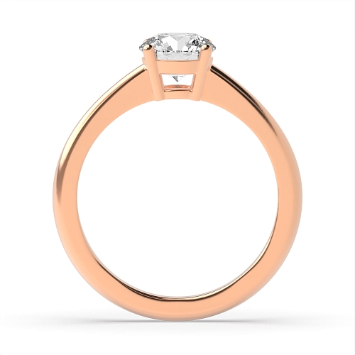 Round Rose Gold Basket set delicate Engagement Rings