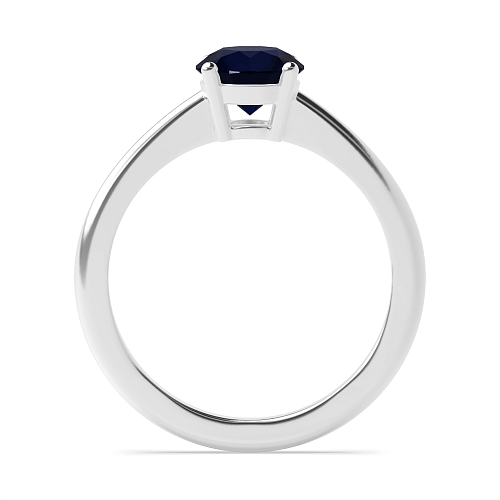 Round Basket set delicate Blue Sapphire Engagement Rings