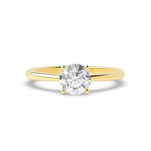 Round Yellow Gold Basket set delicate Engagement Rings