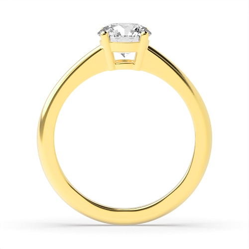 Round Yellow Gold Basket set delicate Engagement Rings
