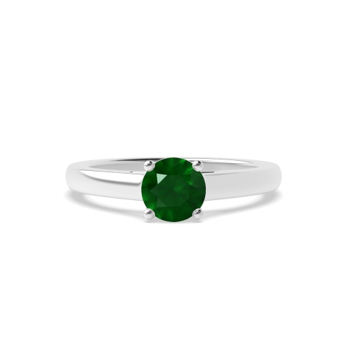 Basket Set Classic Emerald Solitaire Engagement Ring