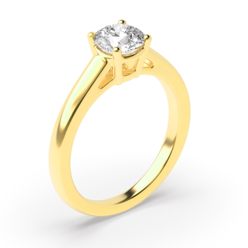 4 Prongs Diamond Solitaire Engagement Rings Yellow Gold / Platinum